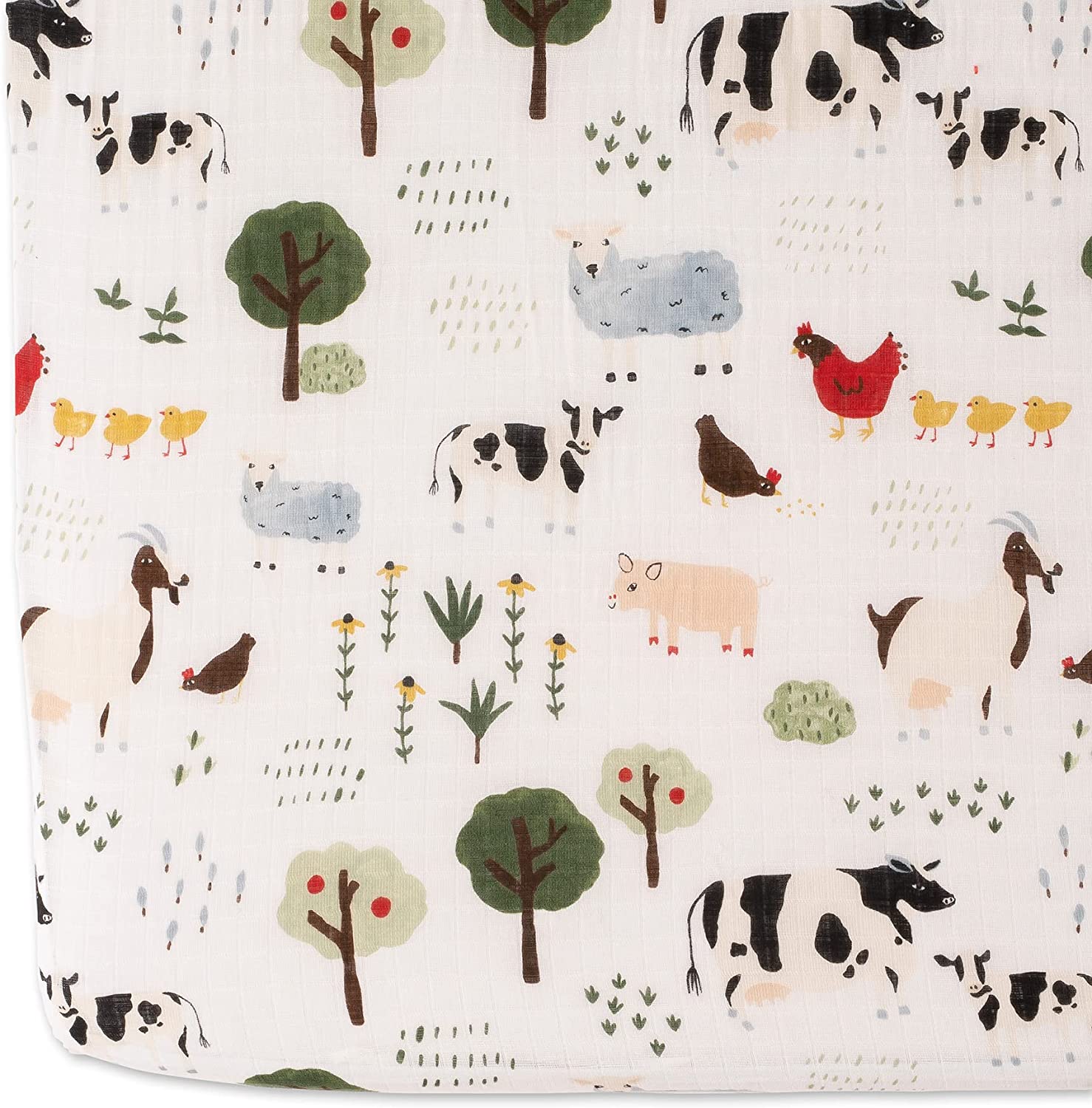 Cotton Muslin Crib Sheet 2 Pack - Family Farm