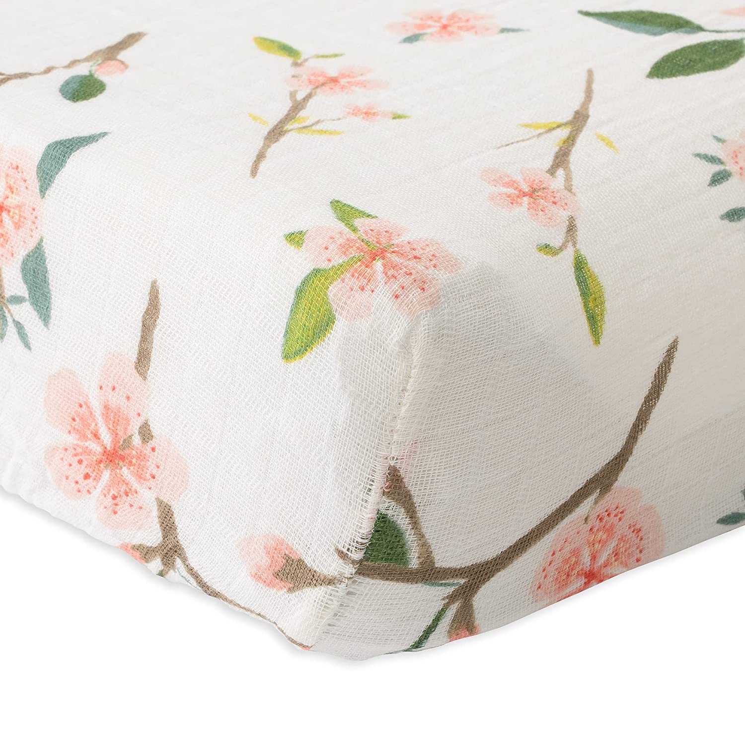 Cotton Muslin Changing Pad Cover 2 Pack - Peach Blossom Set