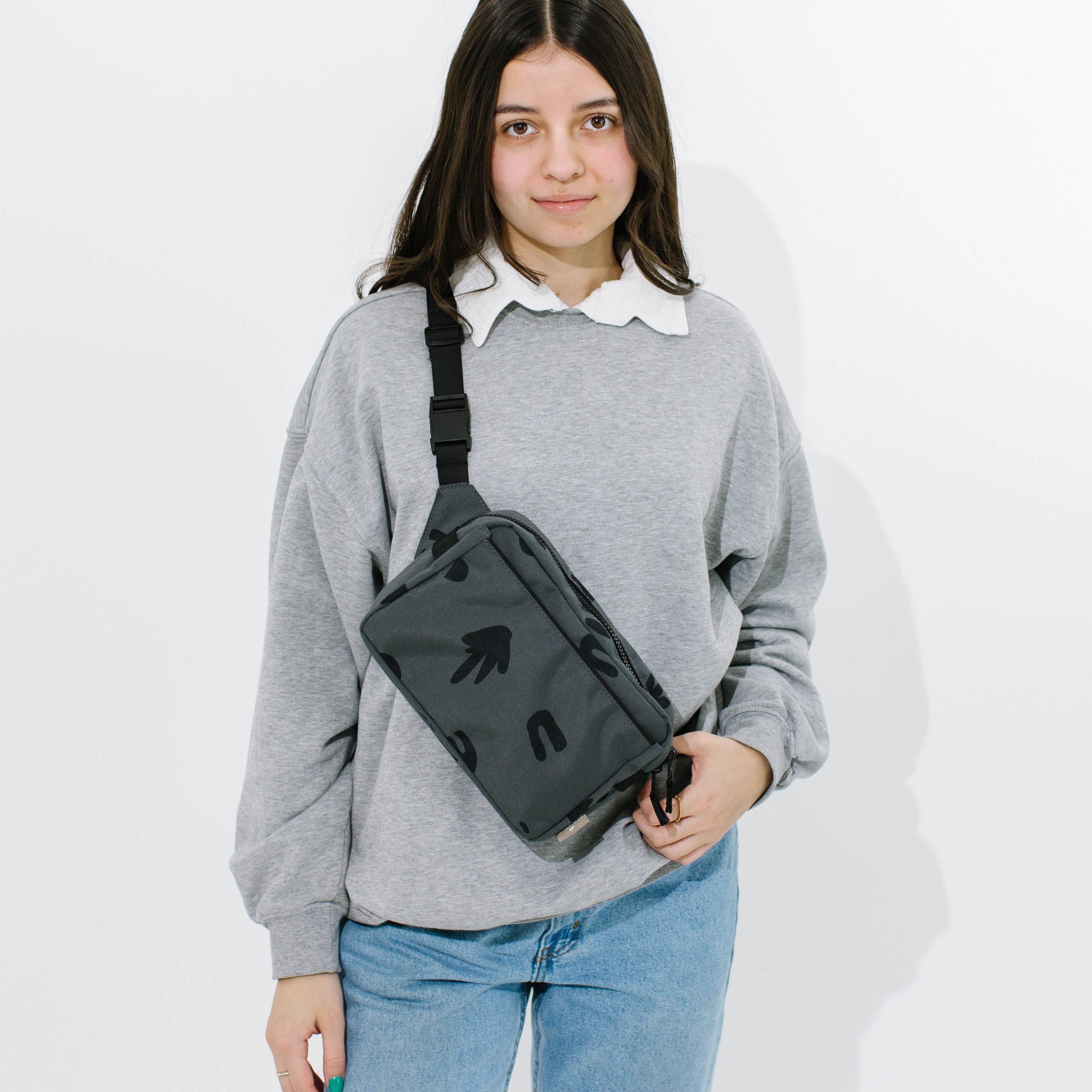 Joey Belt Bag - Charcoal Doodle