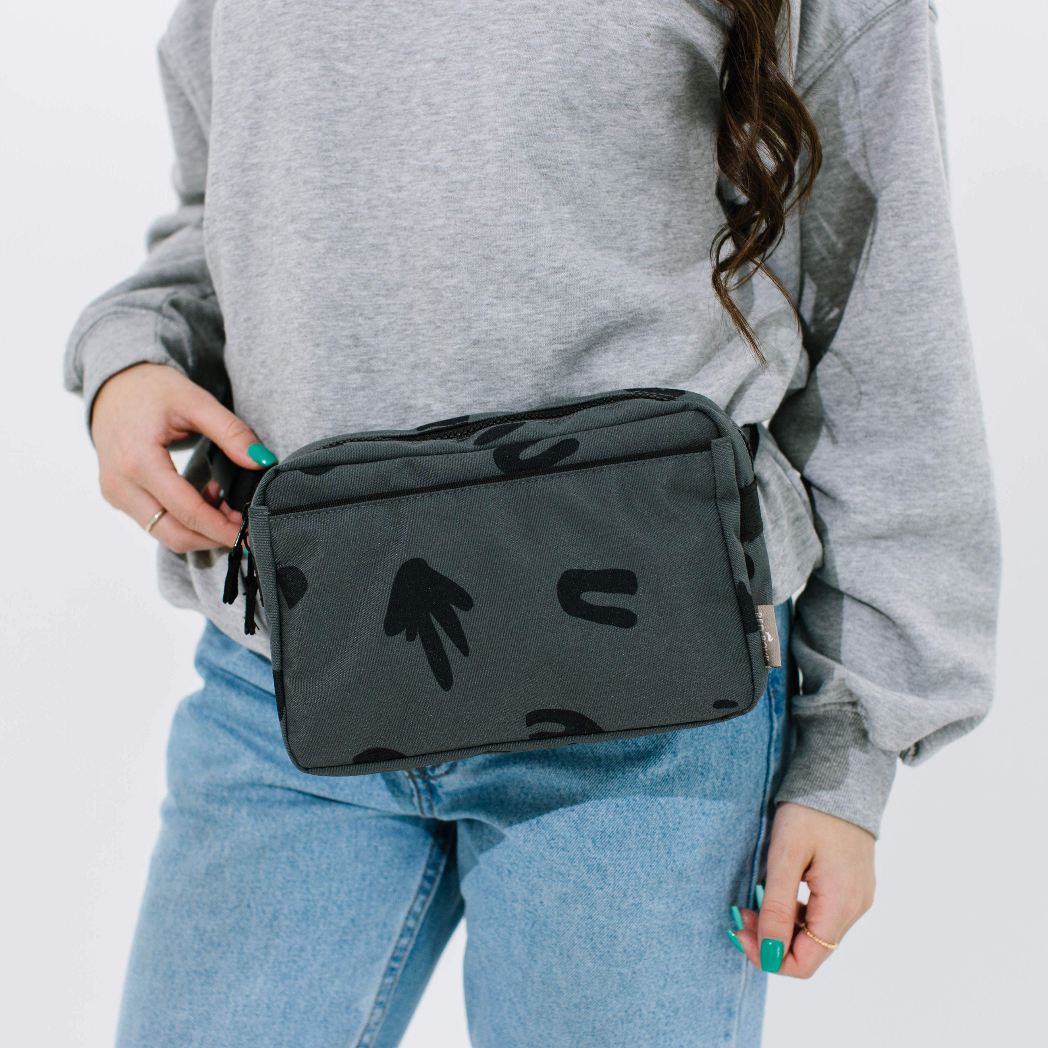 Joey Belt Bag - Charcoal Doodle