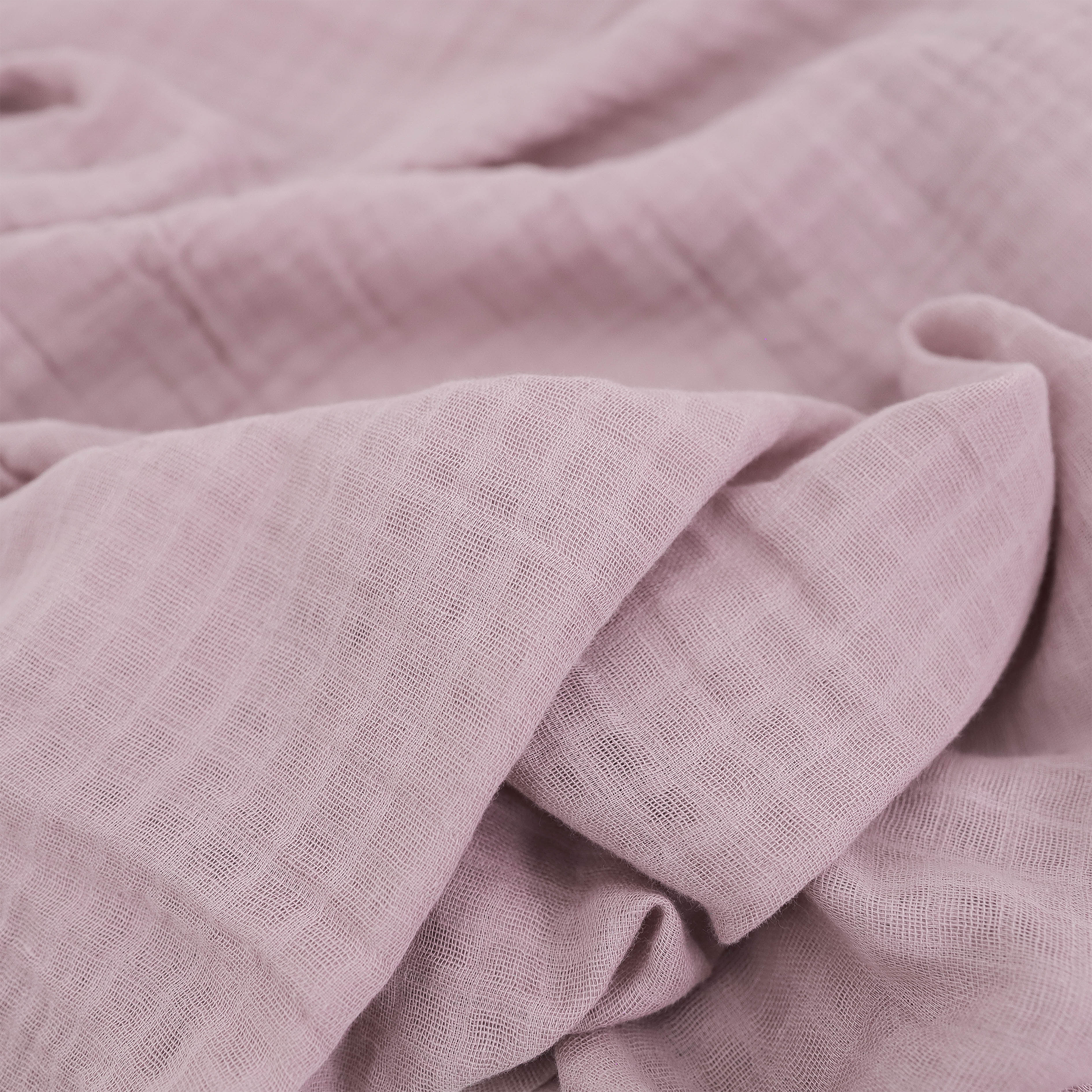 Organic Cotton Muslin Swaddle Blanket - Mauve