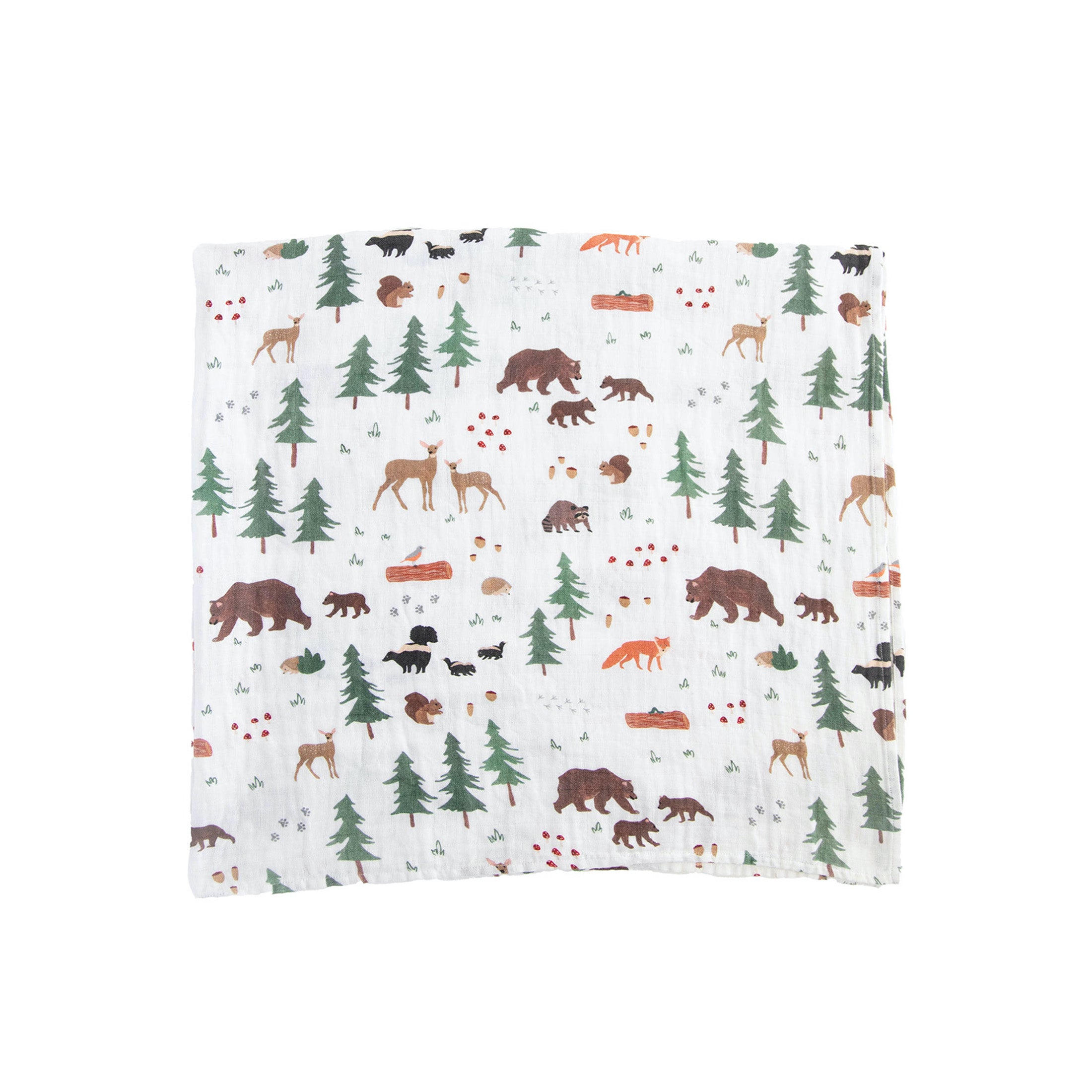 Organic Cotton Muslin Swaddle Blanket - Bear Buddies