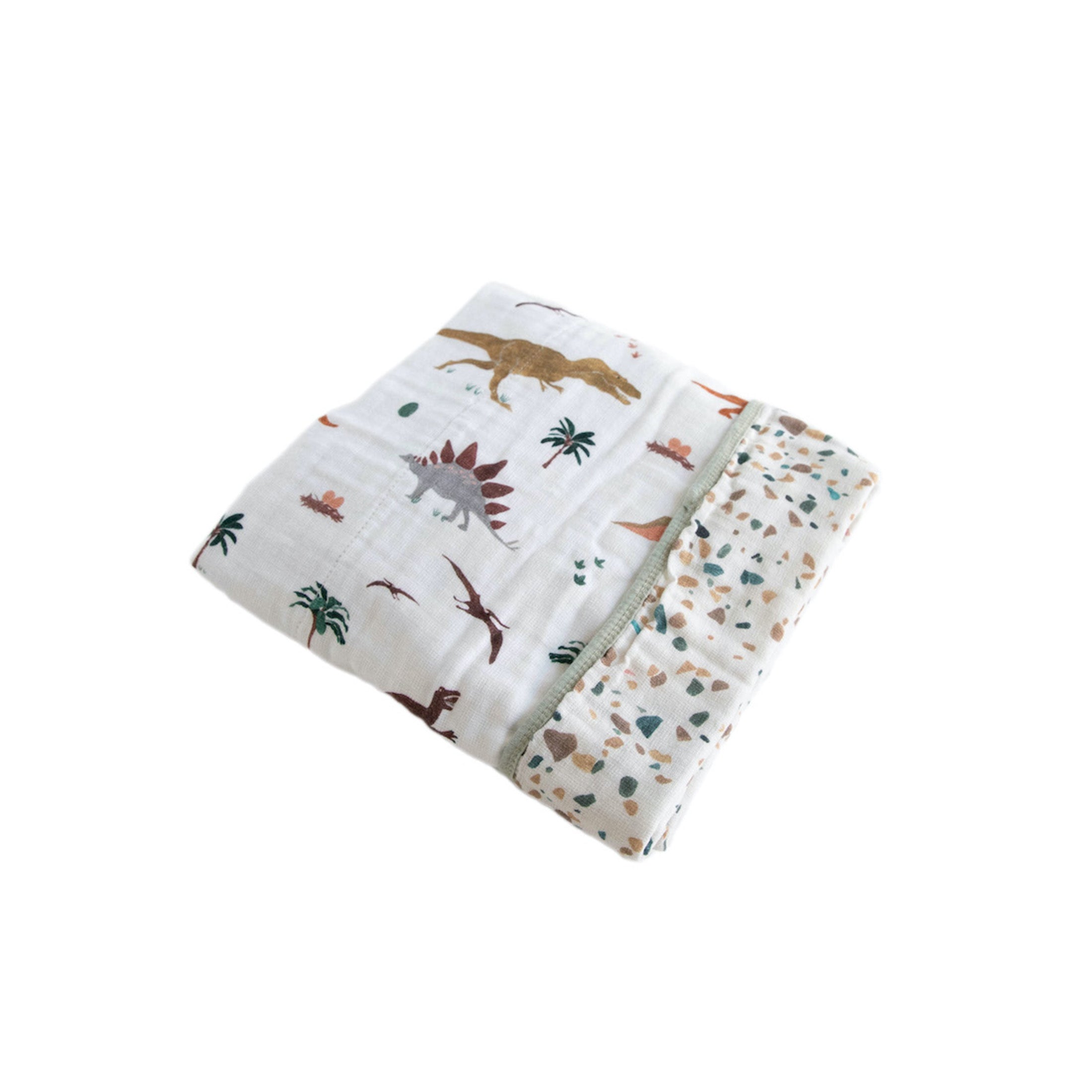 Organic Cotton Muslin Baby Quilt - Dino Days