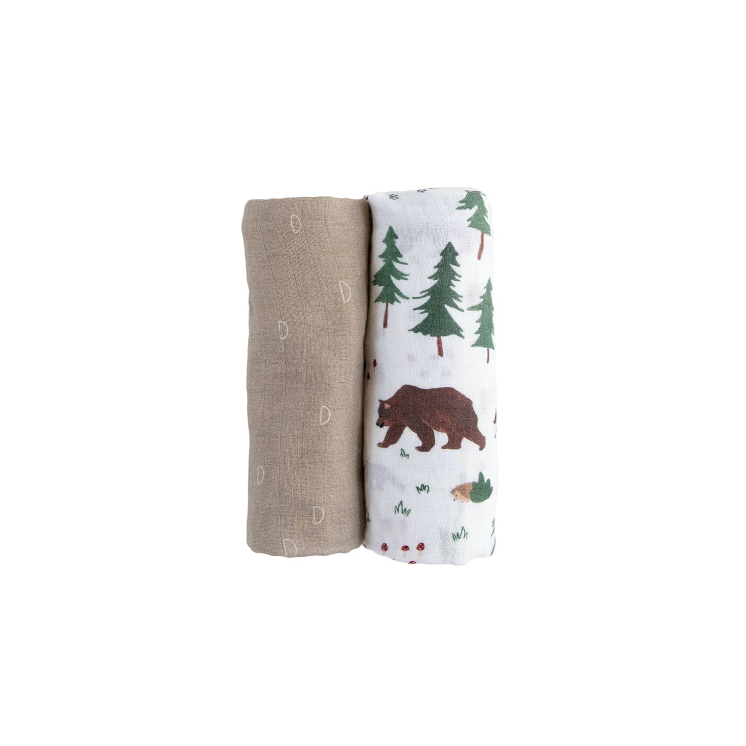 Organic Cotton Muslin Swaddle Blanket 2 Pack - Bear Buddies Set