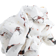 Organic Cotton Muslin Swaddle Blanket 2 Pack - Howdy Horse Set