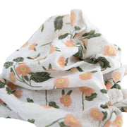 Organic Cotton Muslin Swaddle Blanket - Blushing Bloom