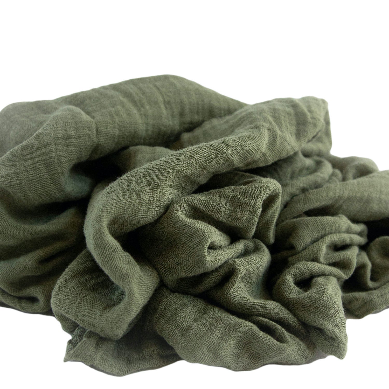 Organic Cotton Muslin Swaddle Blanket - Dark Green