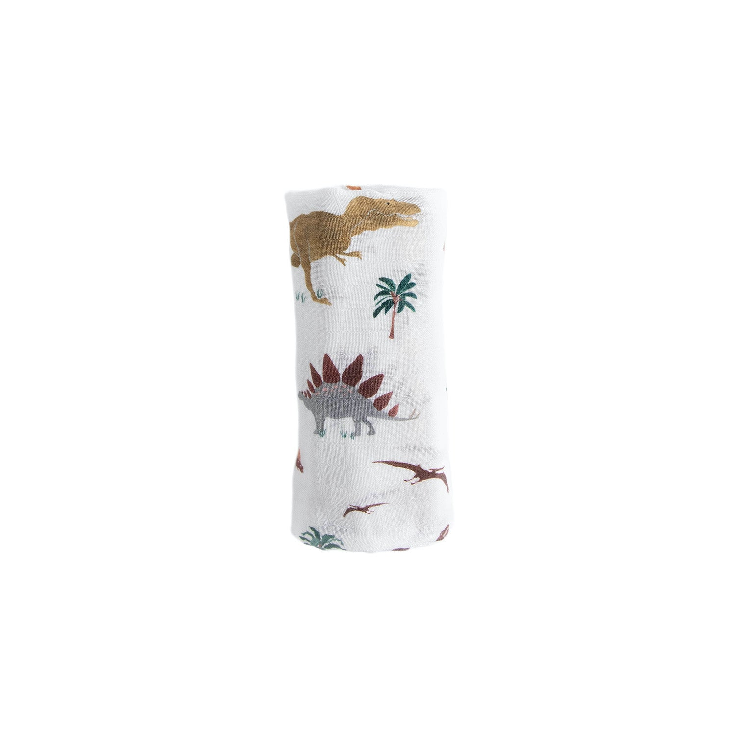Organic Cotton Muslin Swaddle Blanket - Dino Days