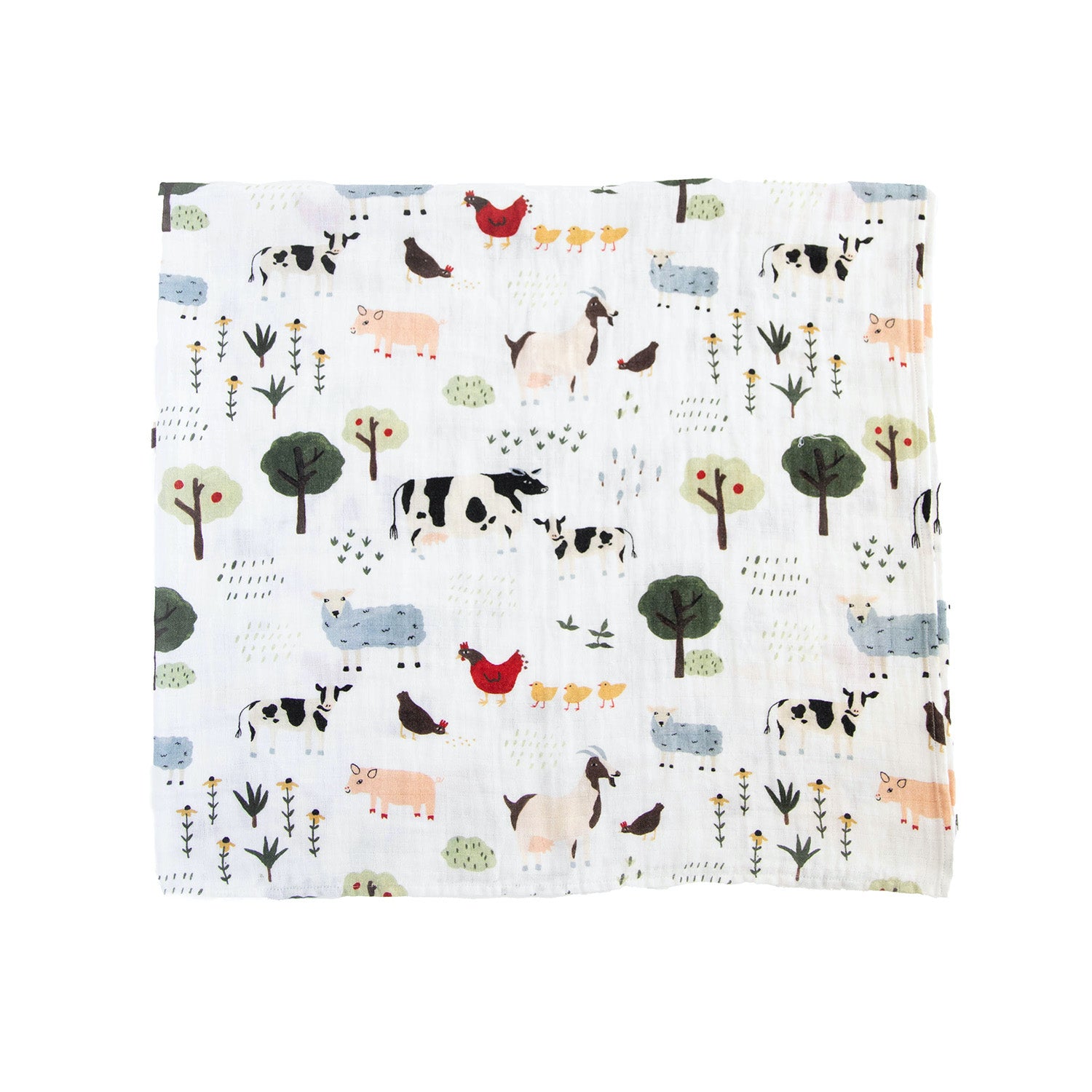 Organic Cotton Muslin Swaddle Blanket - Family Farm