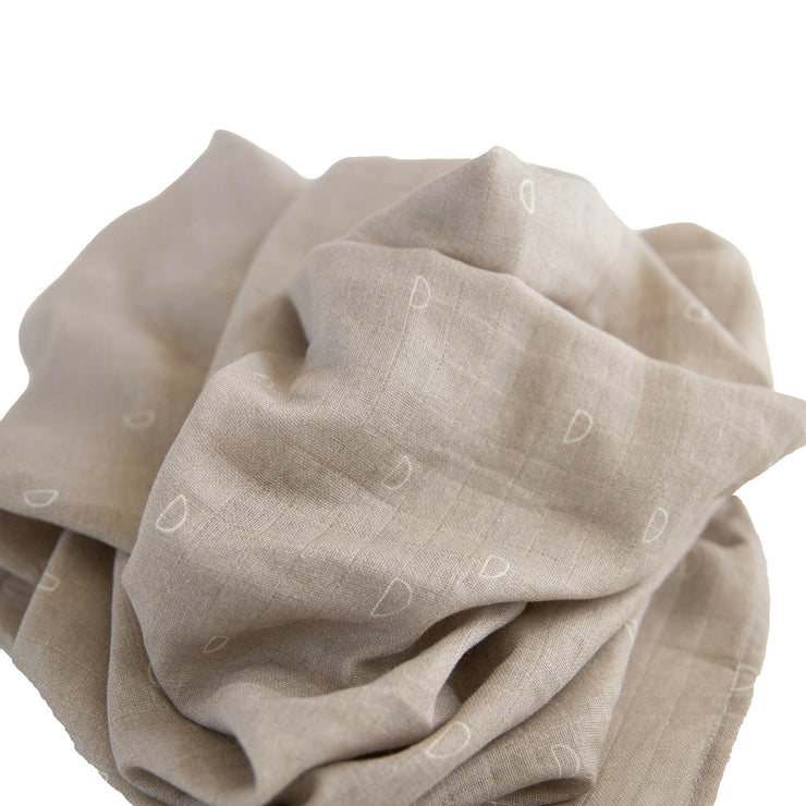 Organic Cotton Muslin Swaddle Blanket - Taupe Stone