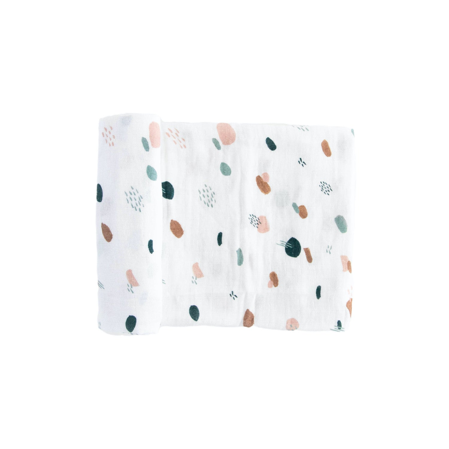 Organic Cotton Muslin Swaddle Blanket - Dots & Dashes