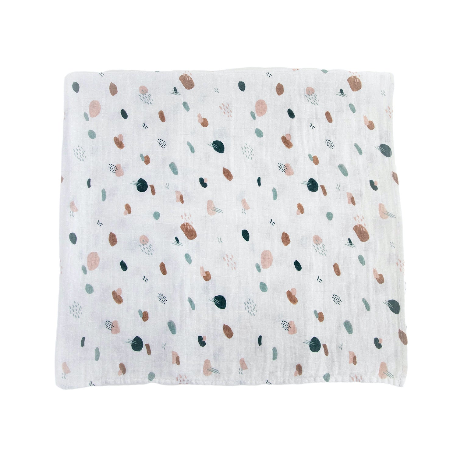 Organic Cotton Muslin Swaddle Blanket - Dots & Dashes