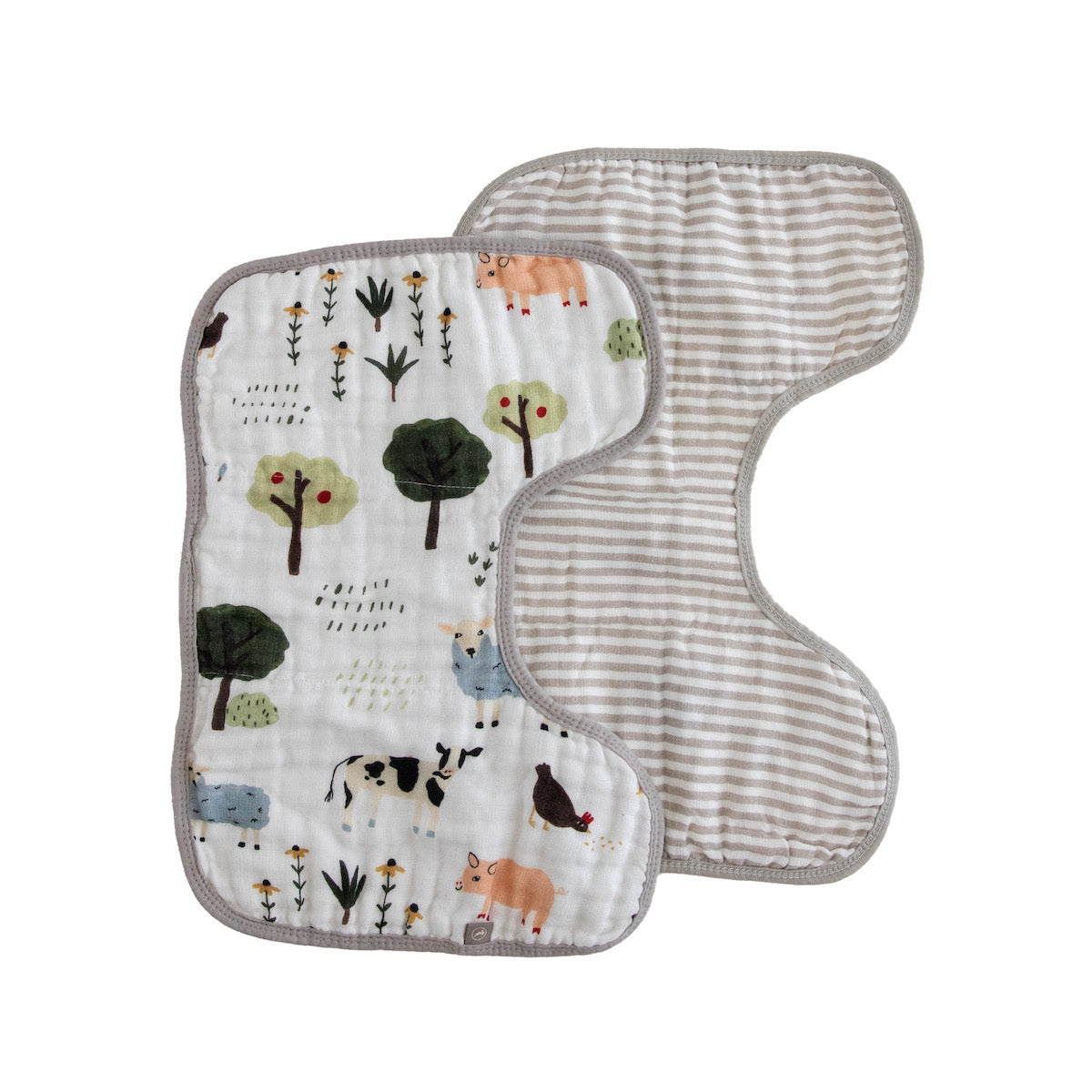 Organic Cotton Muslin Burp Cloth 2 Pack - Family Farm