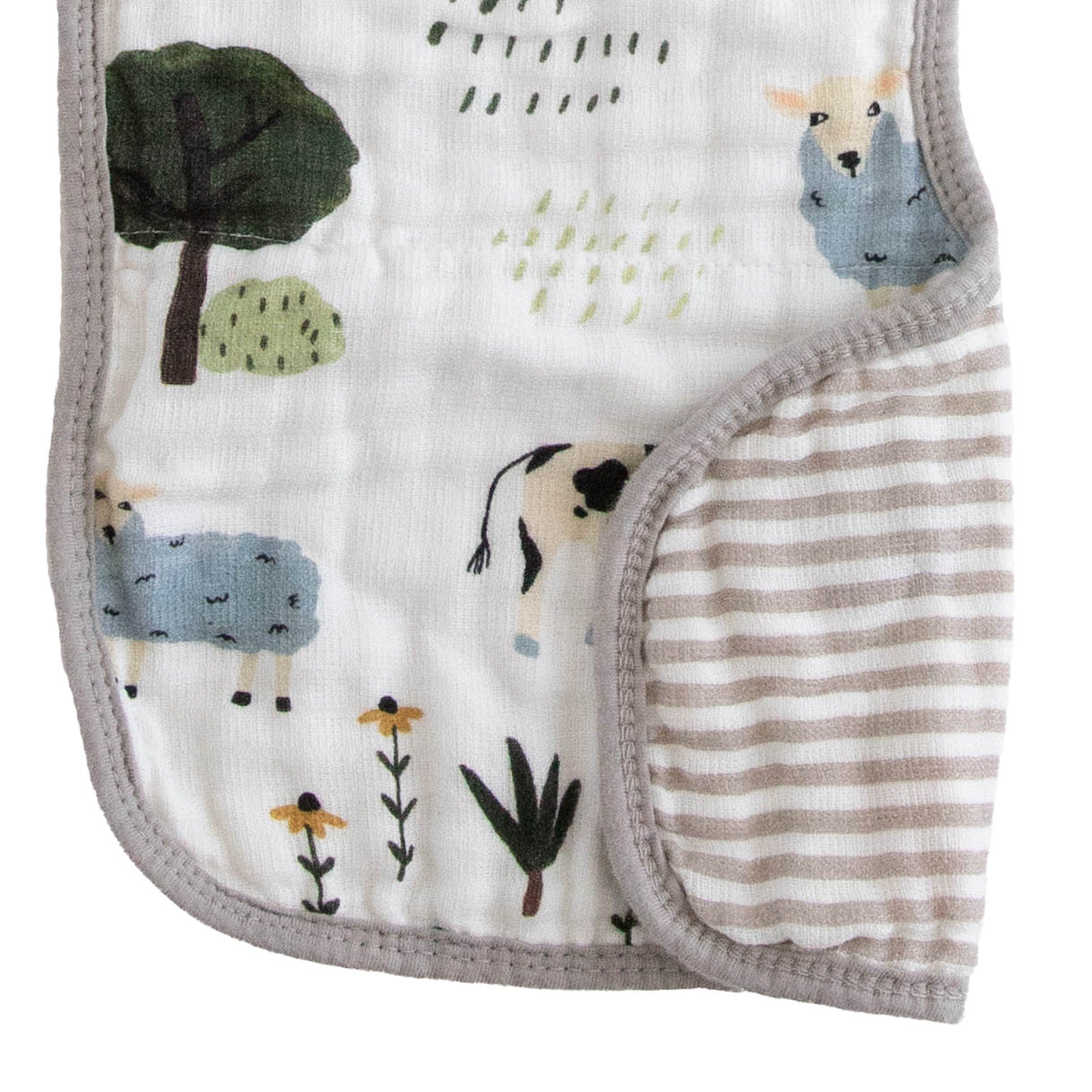 Organic Cotton Muslin Burp Cloth 2 Pack - Family Farm