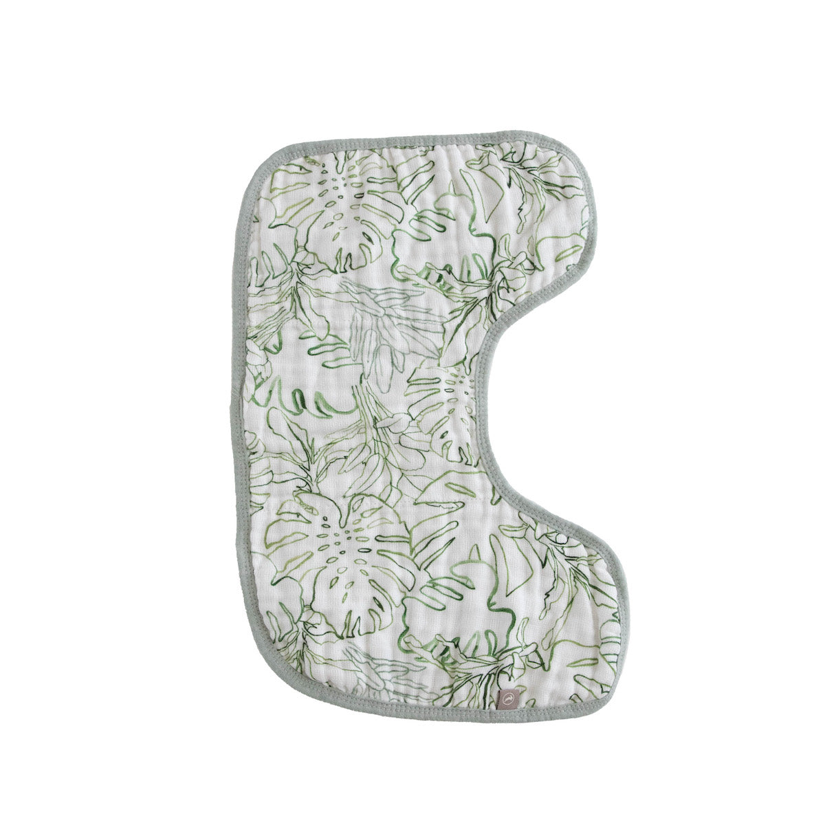 Organic Cotton Muslin Burp Cloth 2 Pack - Jungle Leaf