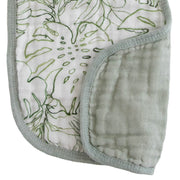 Organic Cotton Muslin Burp Cloth 2 Pack - Jungle Leaf