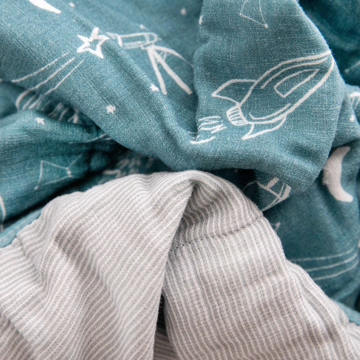 Organic Cotton Muslin Baby Quilt - Star Gaze