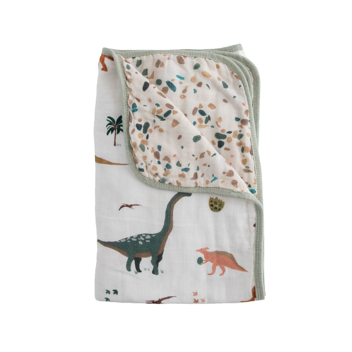 Organic Cotton Muslin Baby Quilt - Dino Days