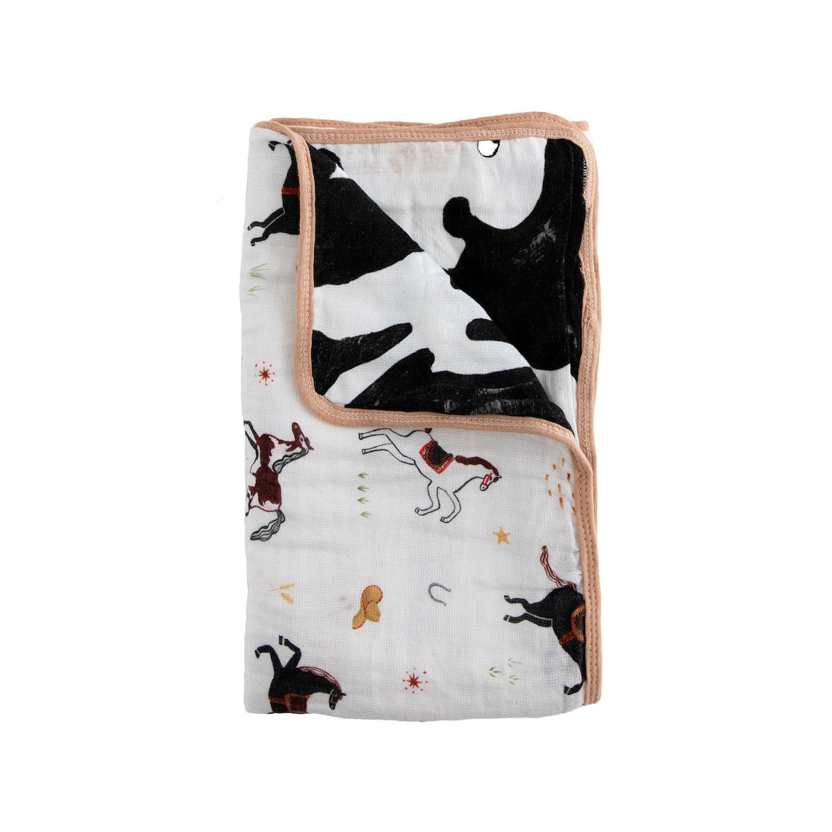 Organic Cotton Muslin Baby Quilt - Howdy Horse