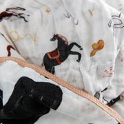Organic Cotton Muslin Baby Quilt - Howdy Horse