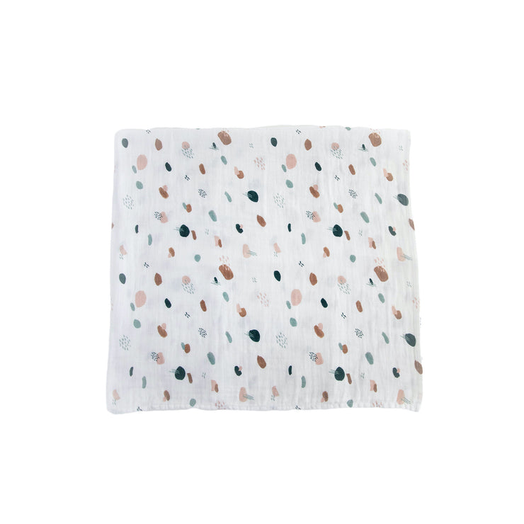 Organic Cotton Muslin Swaddle Blanket 2 Pack - Dots & Dashes Set