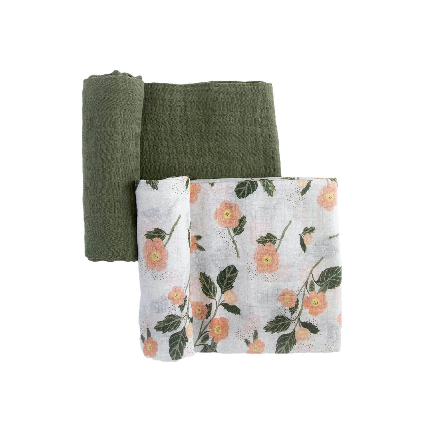 Organic Cotton Muslin Swaddle Blanket 2 Pack - Blushing Bloom Set