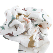 Organic Cotton Muslin Swaddle Blanket 2 Pack - Dino Days Set