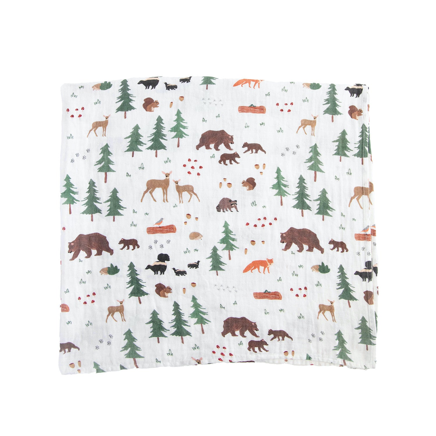 Organic Cotton Muslin Swaddle Blanket 2 Pack - Bear Buddies Set