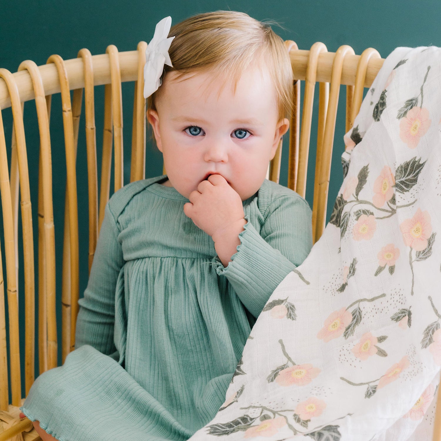 Organic Cotton Muslin Swaddle Blanket - Blushing Bloom