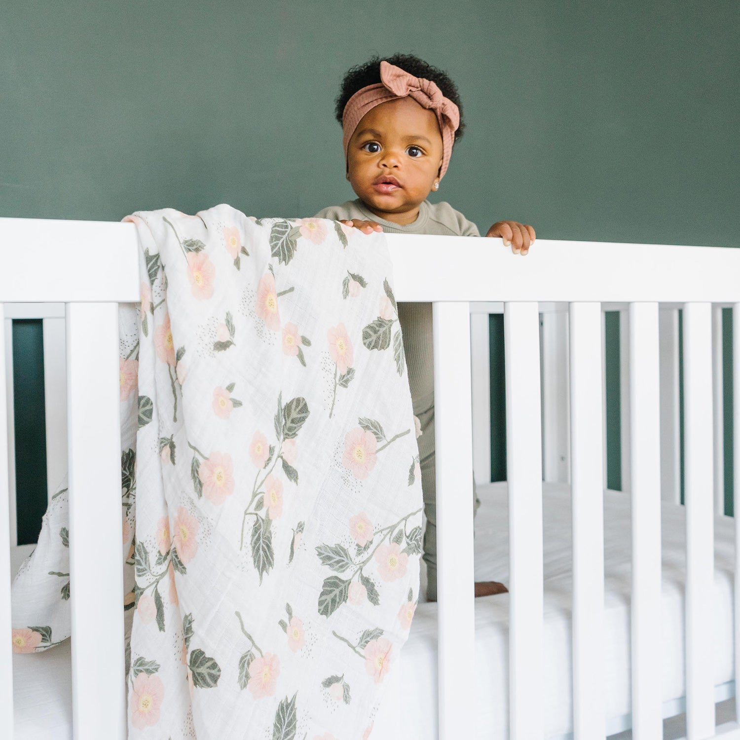 Organic Cotton Muslin Swaddle Blanket - Blushing Bloom