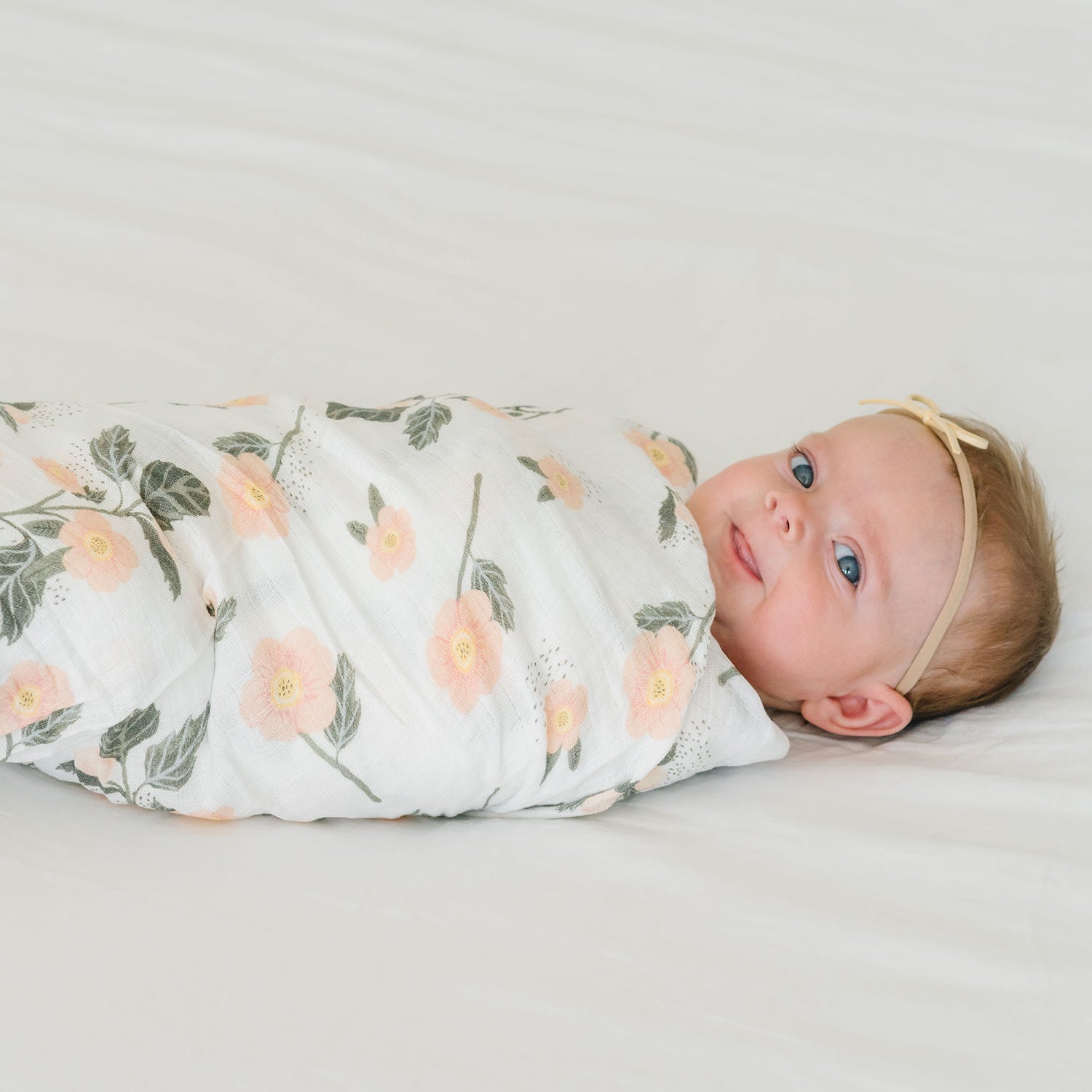 Organic Cotton Muslin Swaddle Blanket - Blushing Bloom