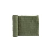 Organic Cotton Muslin Swaddle Blanket - Dark Green
