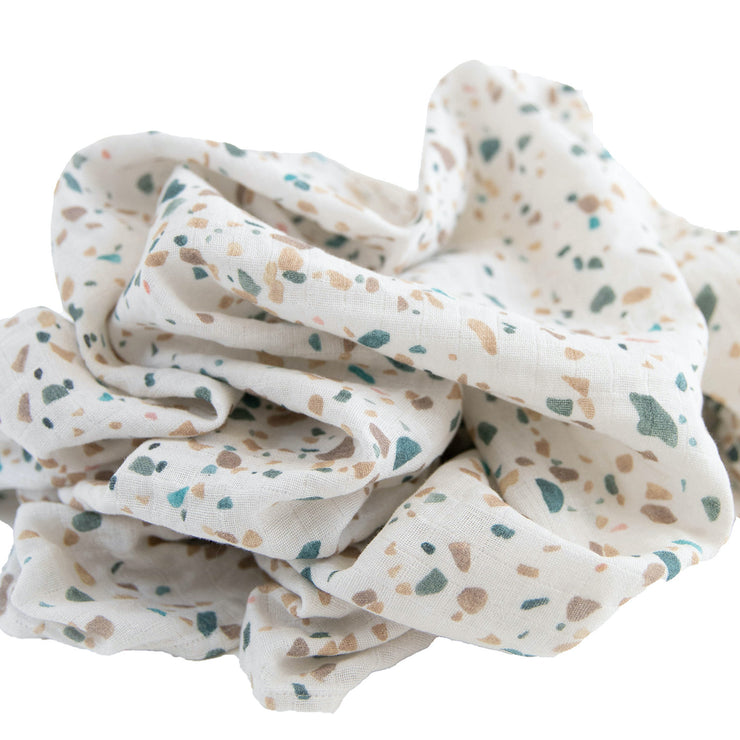 Organic Cotton Muslin Swaddle Blanket - Pebbles