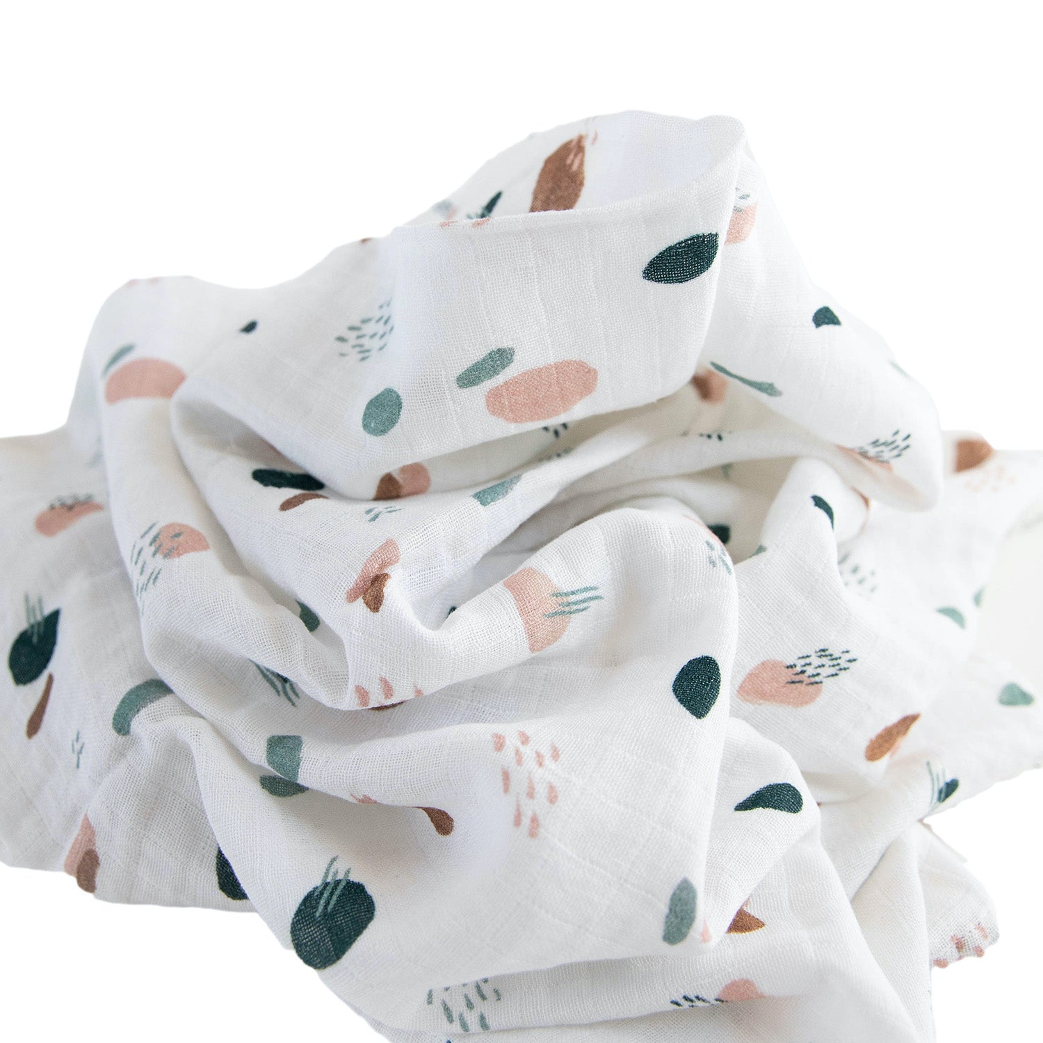 Organic Cotton Muslin Swaddle Blanket - Dots & Dashes