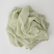 single swaddle blanket with small green stripes