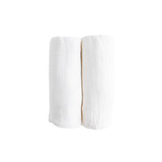 Organic Cotton Muslin Swaddle Blanket 2 Pack - White Set