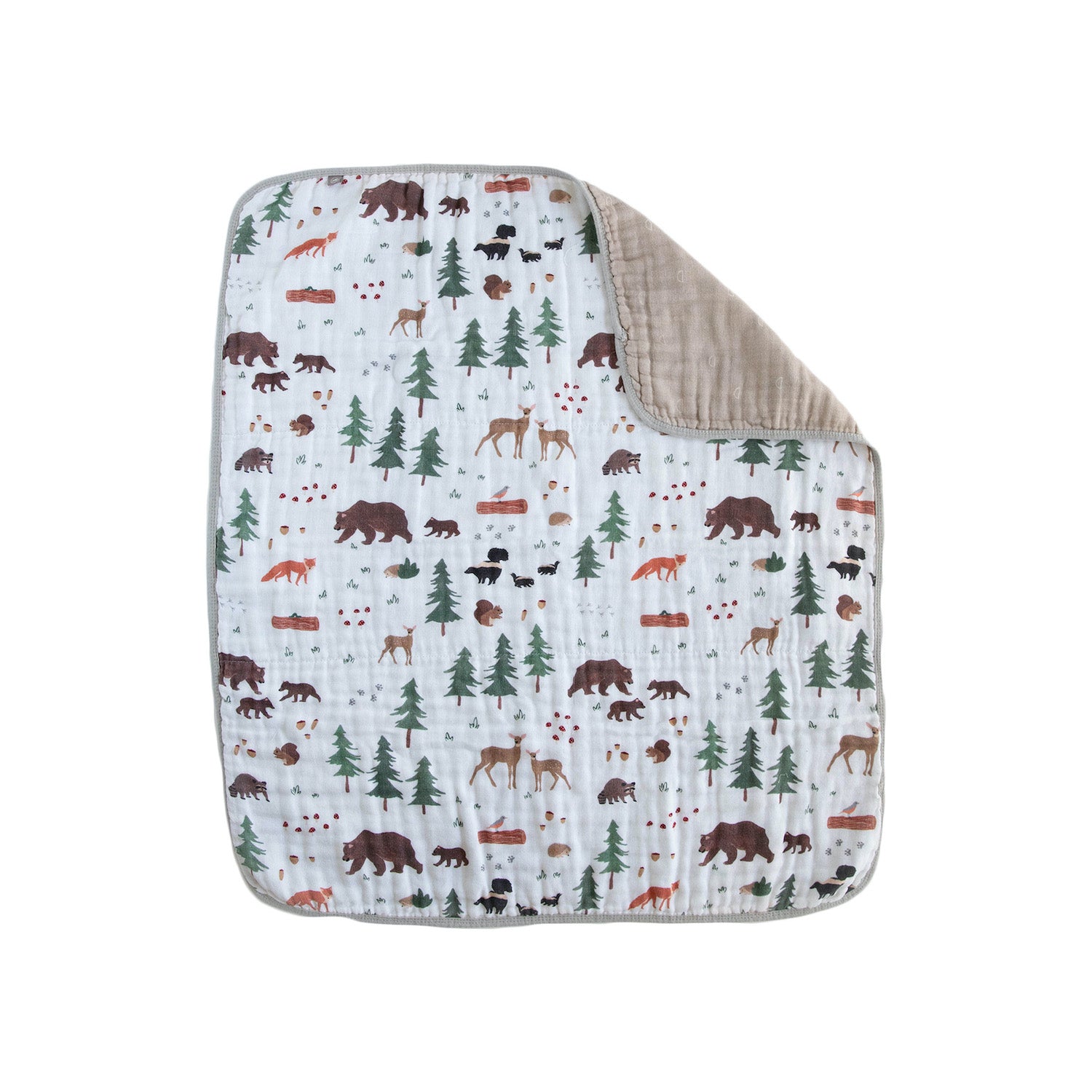 Organic Cotton Muslin Baby Quilt - Bear Buddies