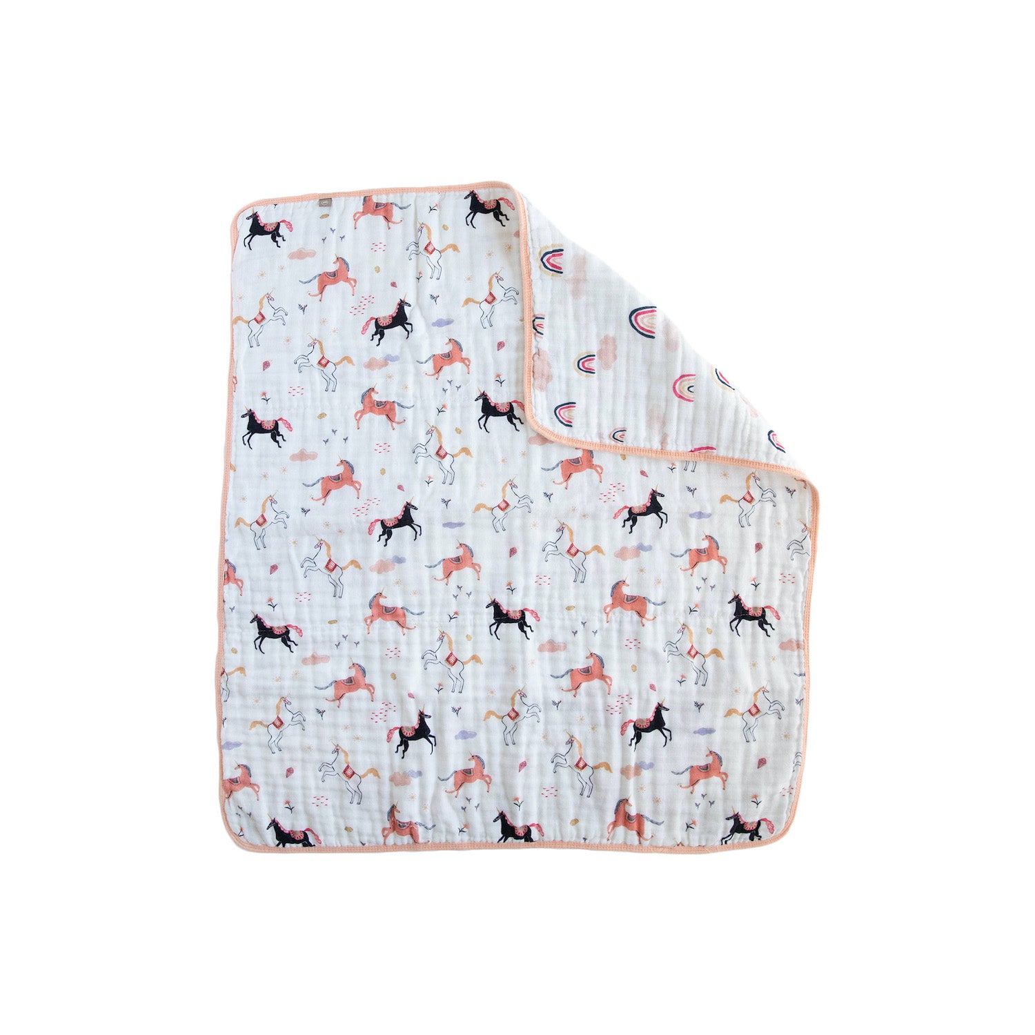 Organic Cotton Muslin Baby Quilt - Little Unicorns