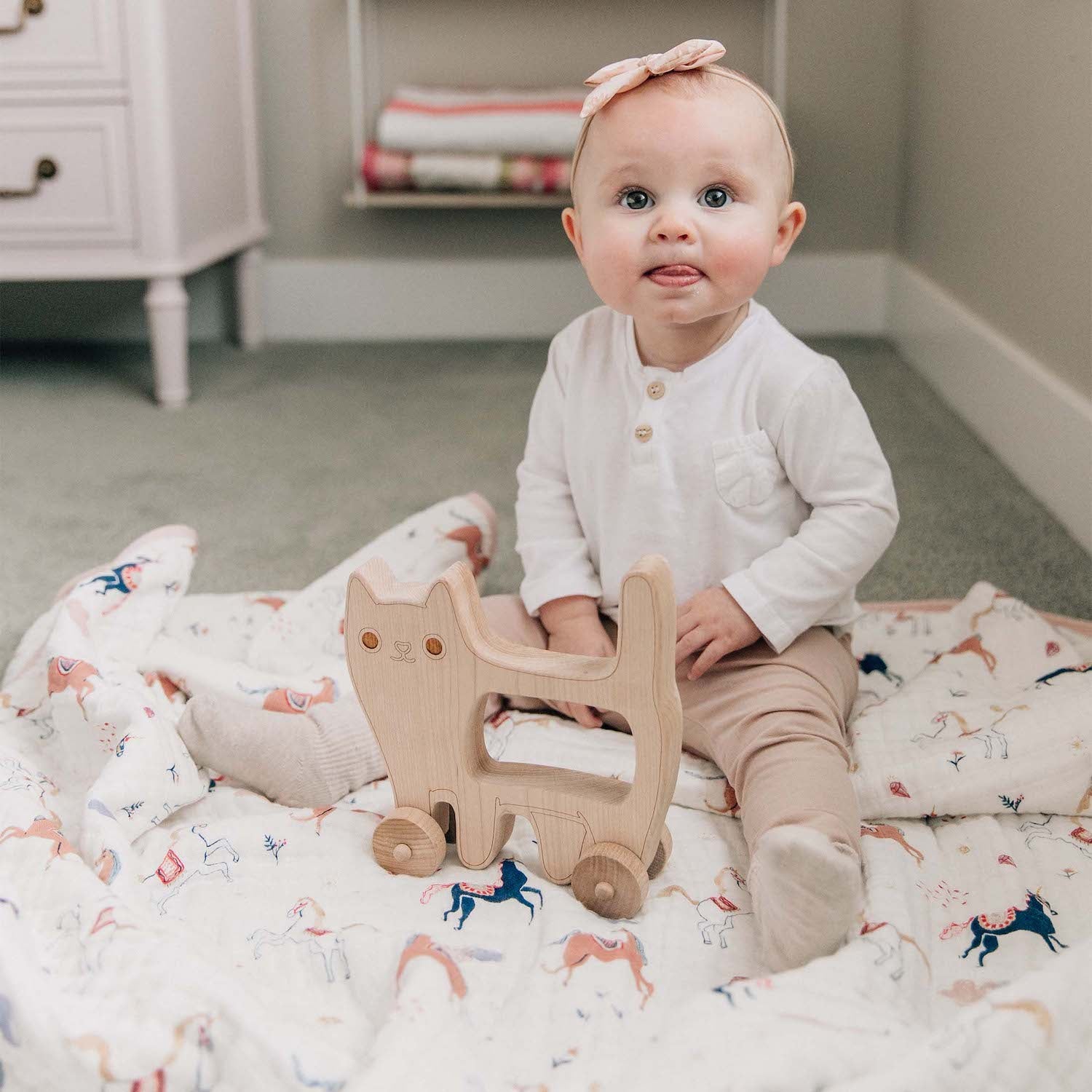 Organic Cotton Muslin Baby Quilt - Little Unicorns