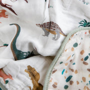 Organic Cotton Muslin Baby Quilt - Dino Days