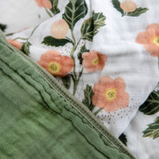 Organic Cotton Muslin Baby Quilt - Blushing Bloom