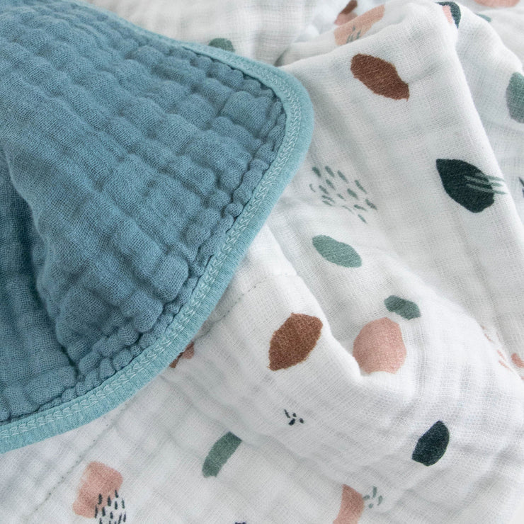 Organic Cotton Muslin Baby Quilt - Dots & Dashes