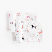 Organic Cotton Muslin Swaddle Blanket 2 Pack - Little Unicorns Set