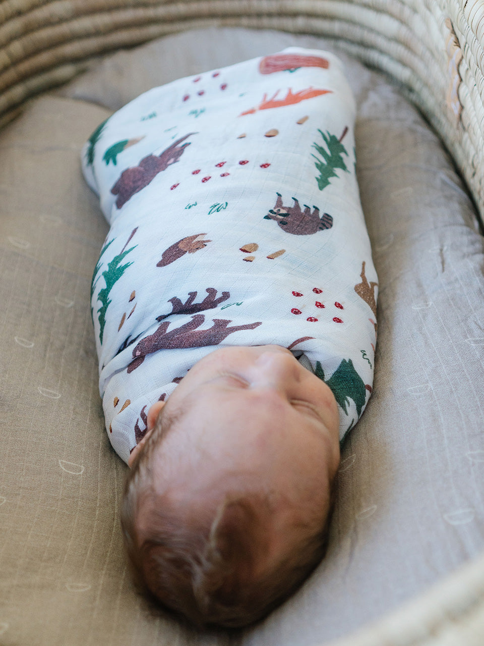 Organic Cotton Muslin Swaddle Blanket - Bear Buddies